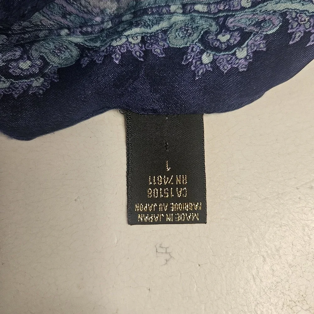 Vintage Art‎ Of The Scarf Silk Paisley Tie Rack Japan Purple Teal